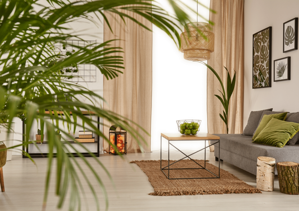 An apartment decorated for Spring with light, airy, and stylish touches.